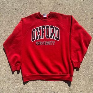 Vintage Oxford University Spellout Crewneck Sweatshirt Size Large Screen Stars